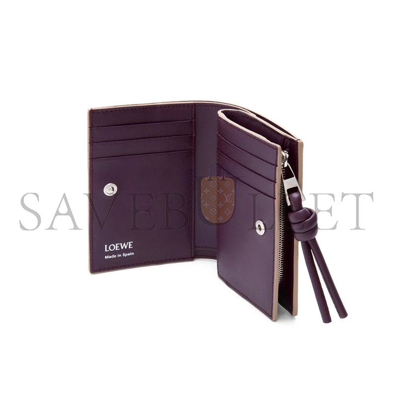 LOEWE KNOT COMPACT WALLET IN SHINY NAPPA CALFSKIN CEM1NCWX01 (11.4*8.5*3cm)